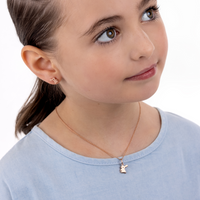 Fluffy Bunny Rabbit Pendant & Children's Necklace - Rose Gold