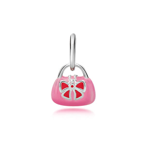 Silver and Pink Handbag Pendant