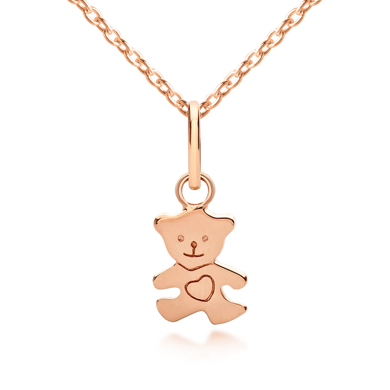 Children's Teddy Bear Necklace - Rose Gold pendant