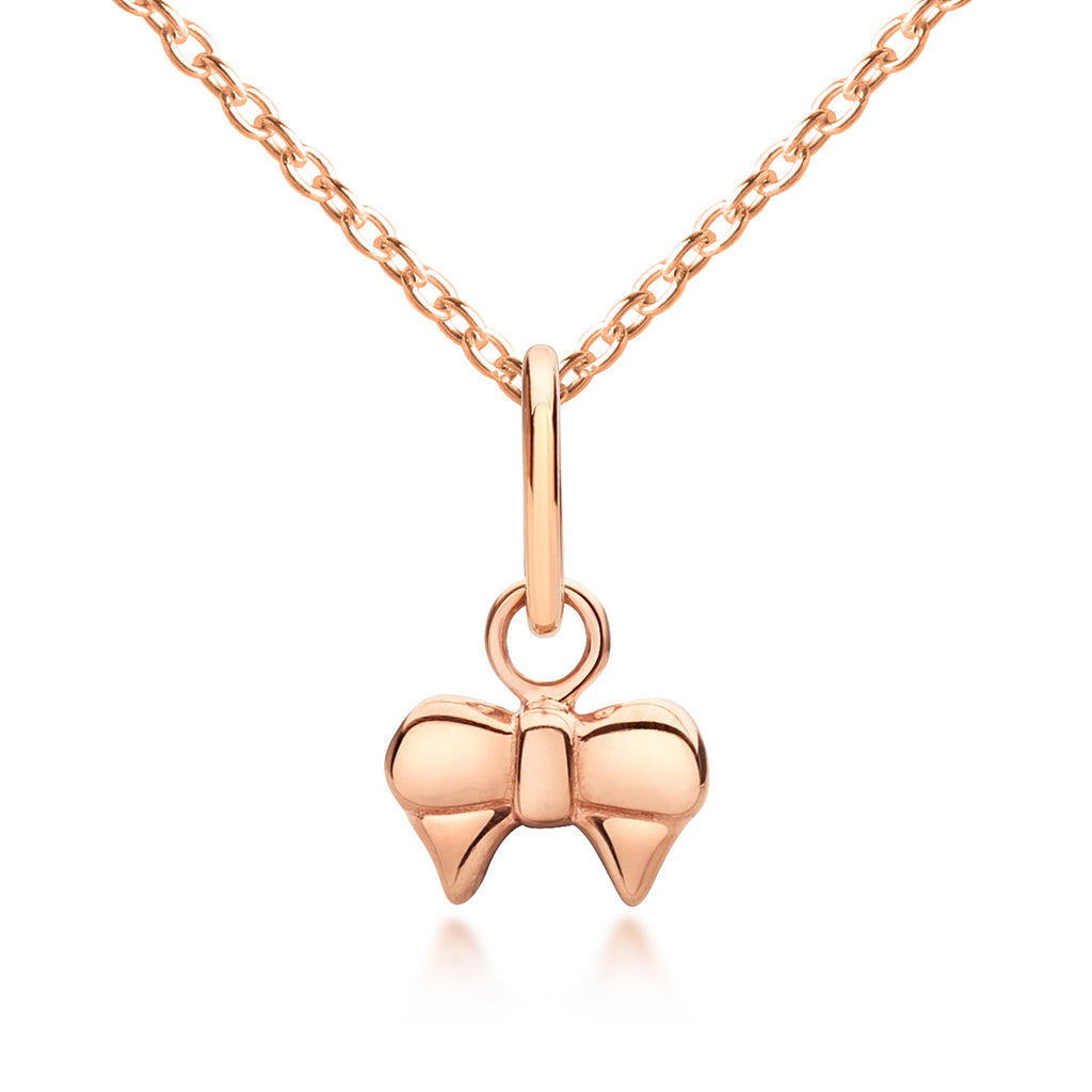 Girl's Rose Gold Bow Necklace