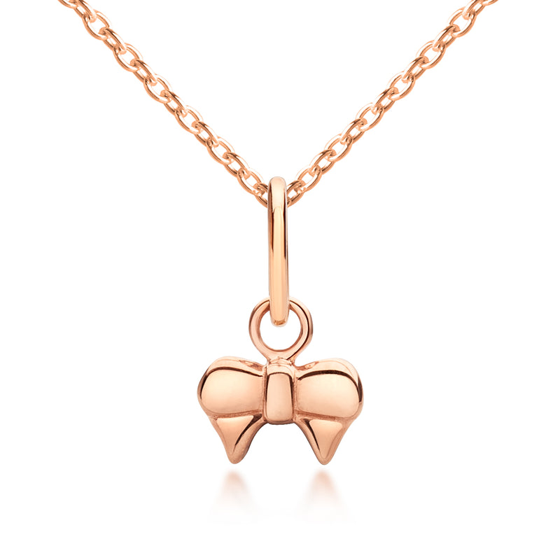 Girl's Rose Gold Bow Necklace