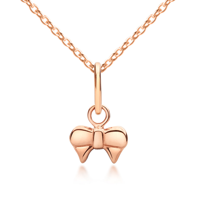 Girl's Rose Gold Bow Necklace