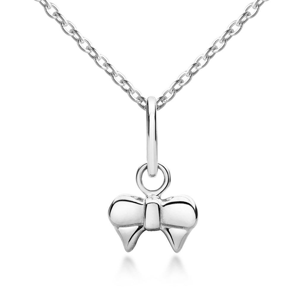 Children's Bow - silver bow necklace