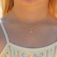 Kids Bow Necklace in Yellow Gold Vermeil