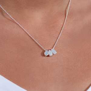 Three Floating Drops Necklace - Sterling Silver