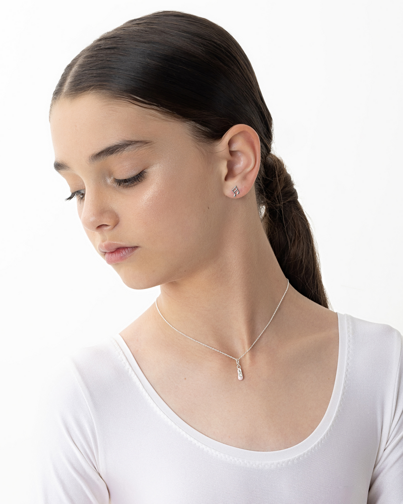 Tiny Dancer Ballet Slipper Pendant - Sterling Silver