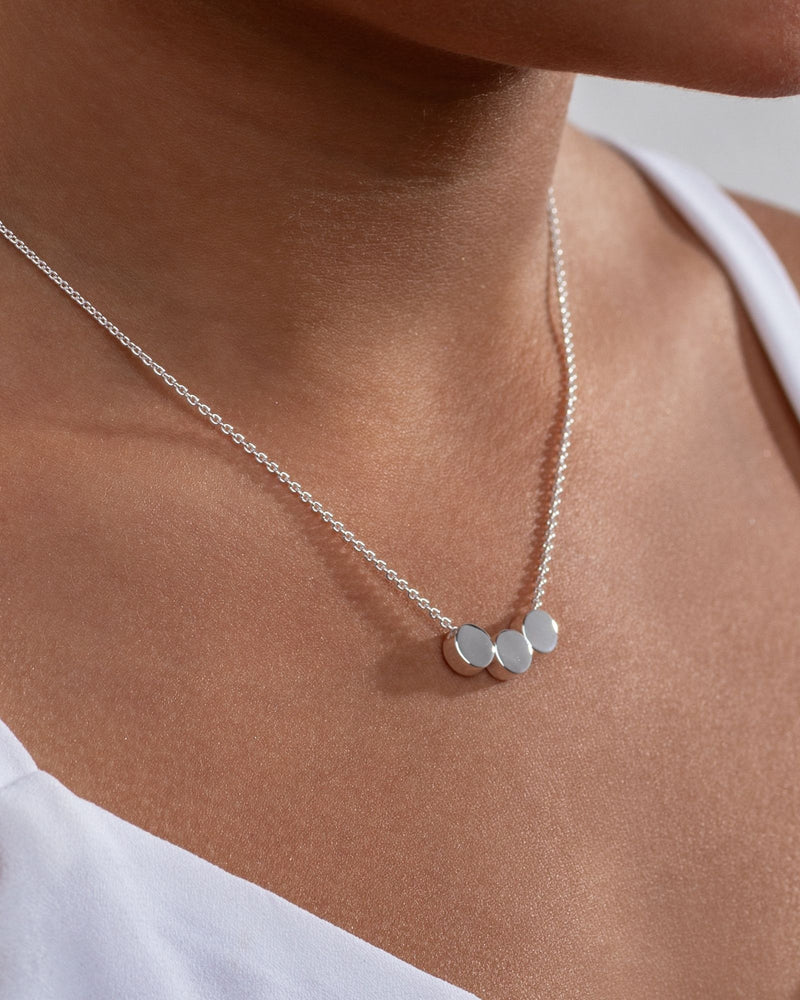 Three Floating Circles Necklace - Sterling Silver