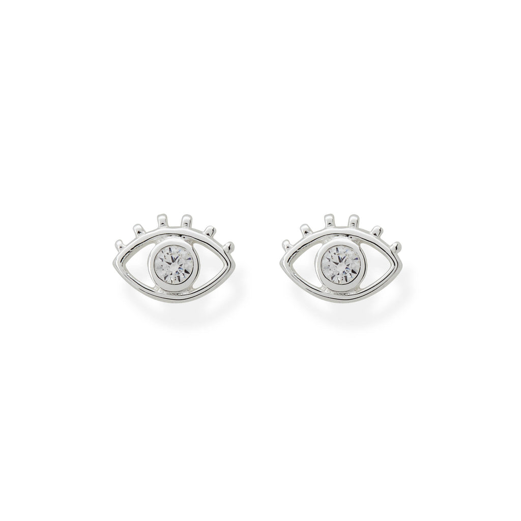 Evil Eye earrings with CZ diamonds