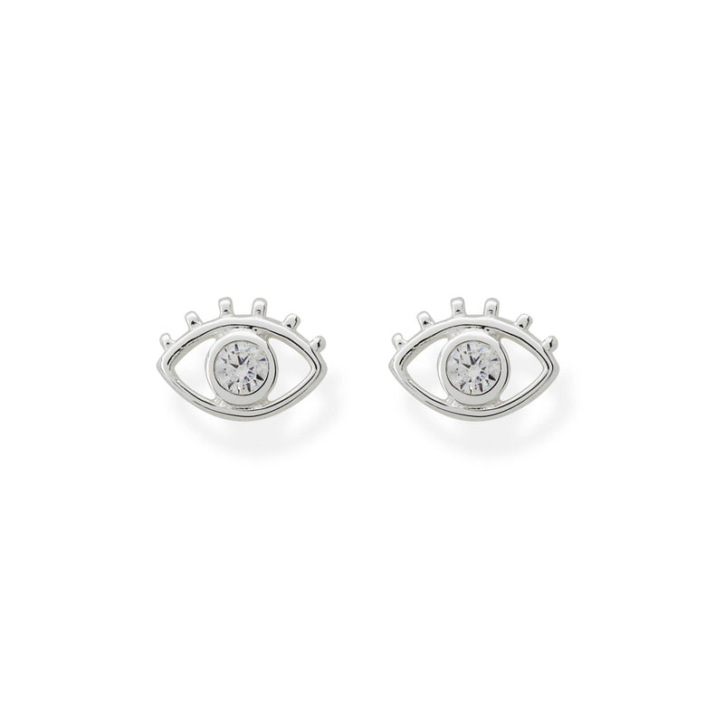 Evil Eye earrings with CZ diamonds