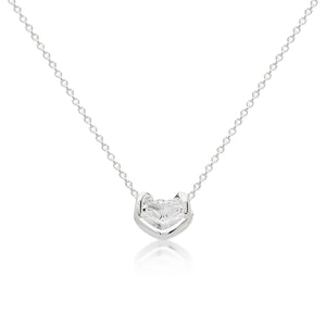 Mega Puff Heart Necklace - Sterling Silver