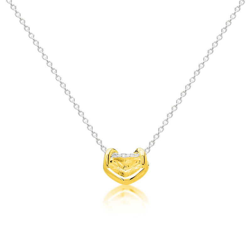 Mega Puff Heart Necklace - Yellow Gold