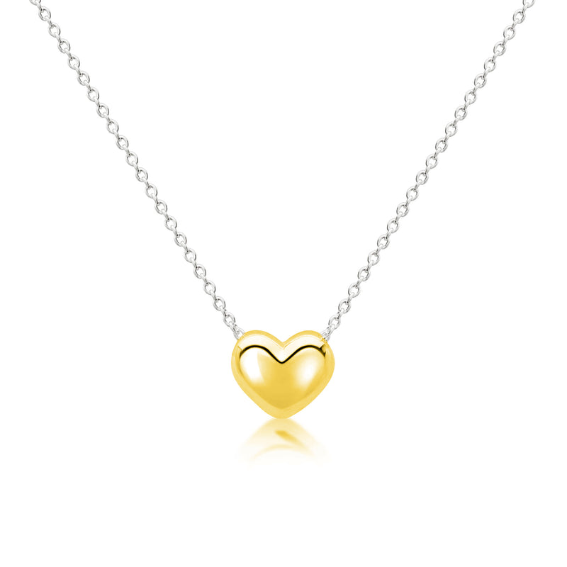 Mega Puff Heart Necklace - Yellow Gold