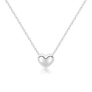 Mega Puff Heart Children's Necklace in Sterling Silver