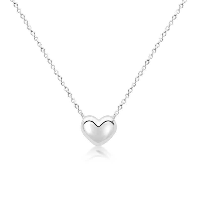 Mega Puff Heart Children's Necklace in Sterling Silver