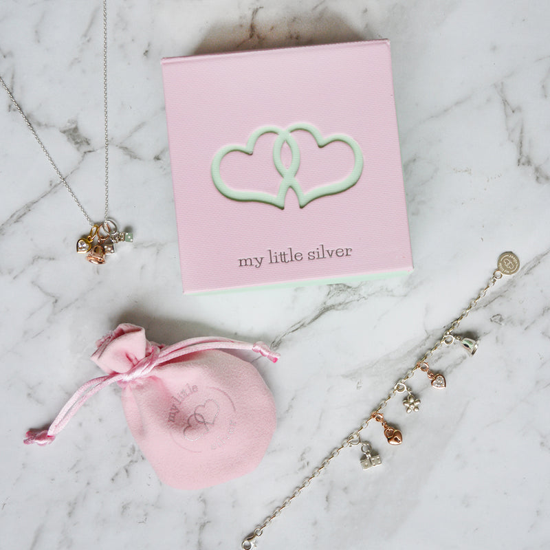 Girl's teddy Pendant & Necklace Rose Gold - Jewellery Gift Box