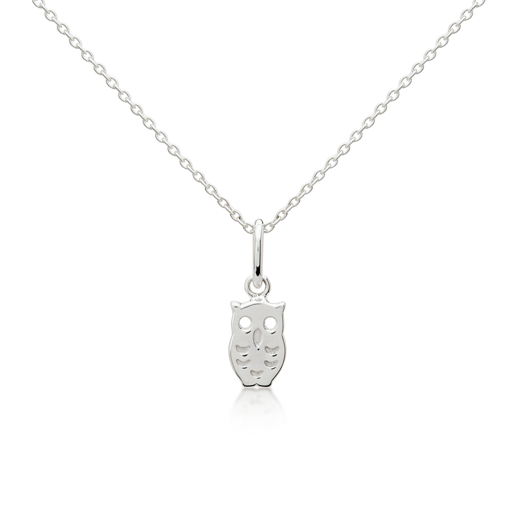 Silver Owl Necklace on Italian sourced necklace chain