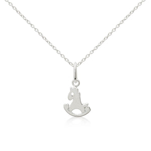 Toy Horse Necklace made in Sterling Silver on an Italian sourced necklace chain