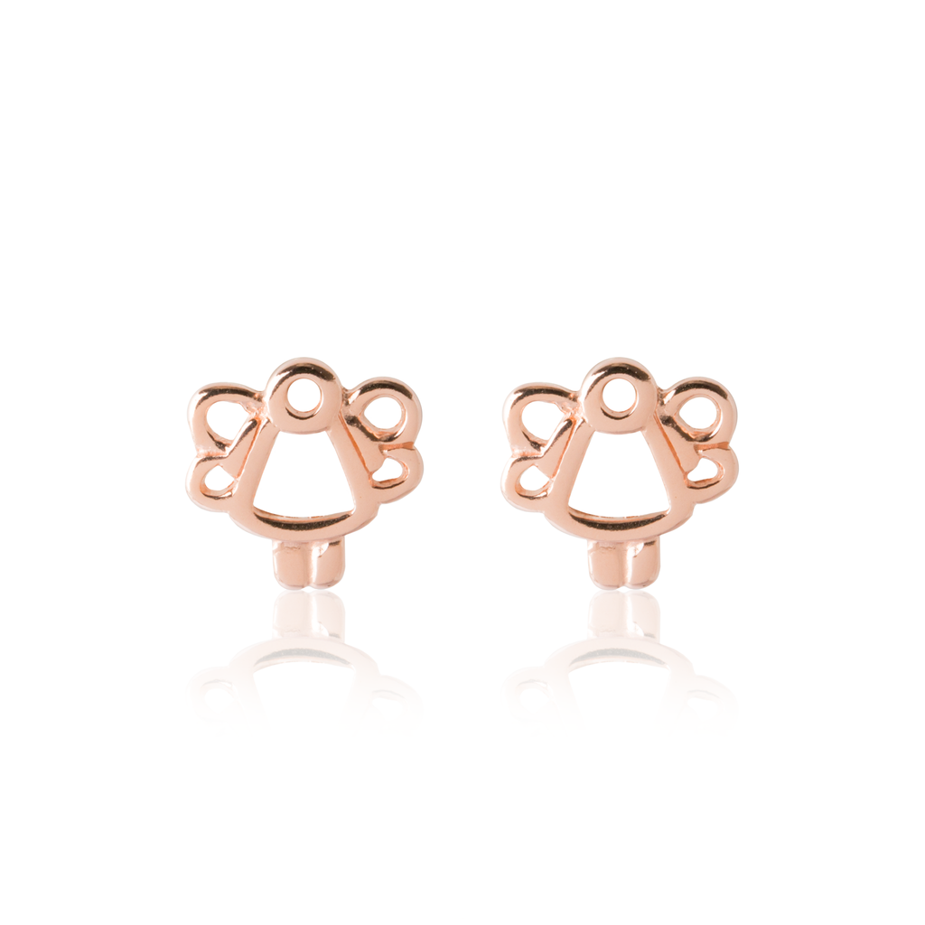 Children's Rose Gold Angel Earrings