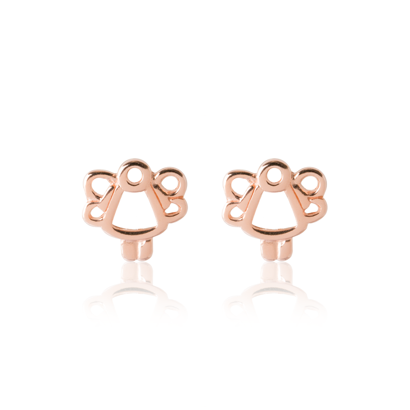 Children's Rose Gold Angel Earrings