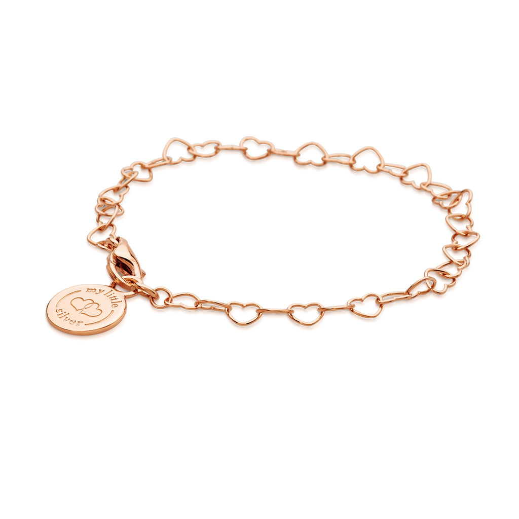 Rose Gold Children's Charm Bracelet in white background Product image