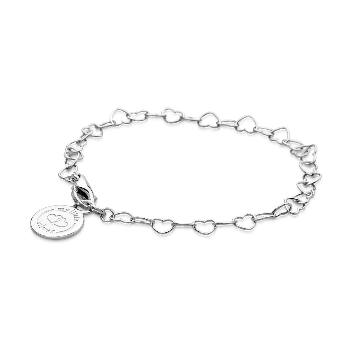 Chain of Hearts Children s Charm Bracelet Silver My Little Silver