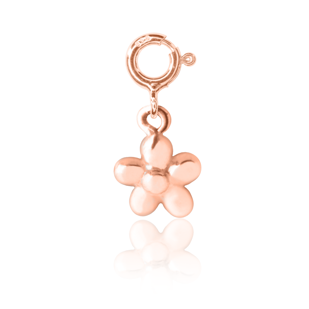 Children's Flower Charm Rose Gold