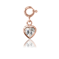 Children's Rose Gold Heart Charm - Girl's Jewellery