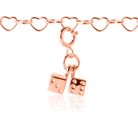 Twinning Dice Charm Rose Gold