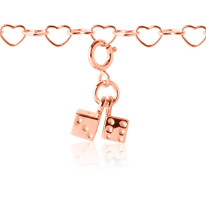Twinning Dice Charm Rose Gold