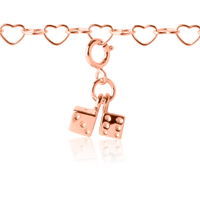 Twinning Dice Charm Rose Gold