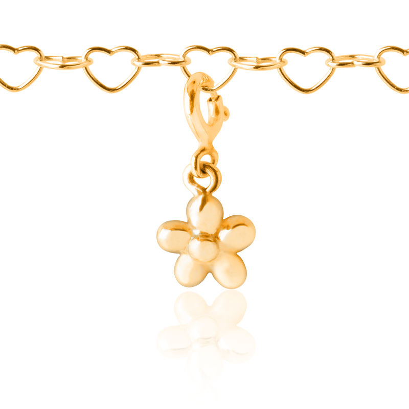 Flower charm on Girls Charm Bracelet