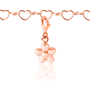 Flower charm and children's charm bracelet -Rose Gold