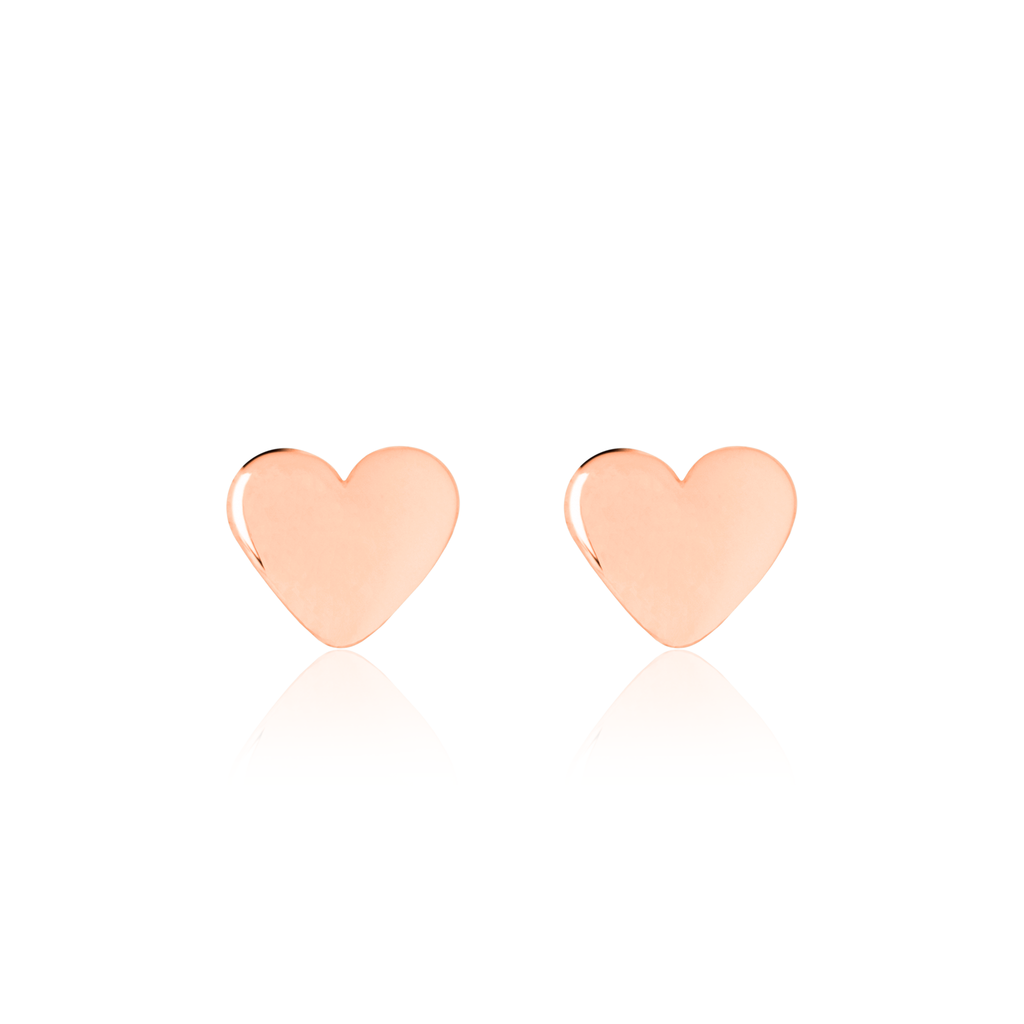 Children's Rose Gold Heart Earrings