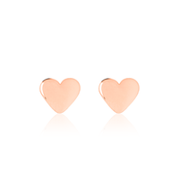 Children's Rose Gold Heart Earrings