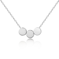 Three Floating Circles Necklace - Sterling Silver