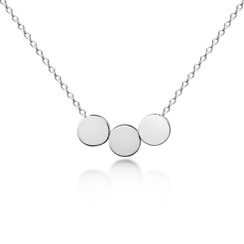 Three Floating Circles Necklace - Sterling Silver