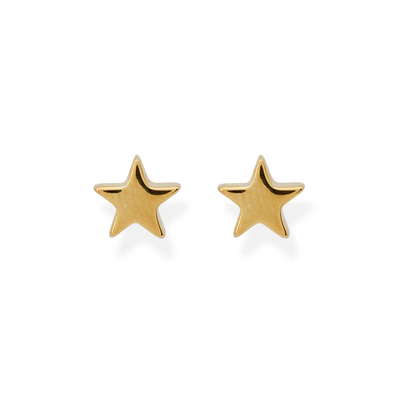 Floating Star Studs - Yellow Gold