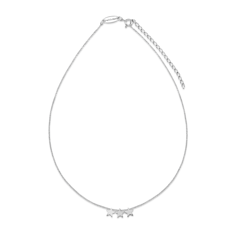 Three Floating Stars Necklace - Sterling Silver