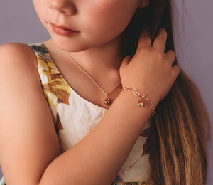 Love Heart Lock Pendant & Children's Necklace - Rose Gold
