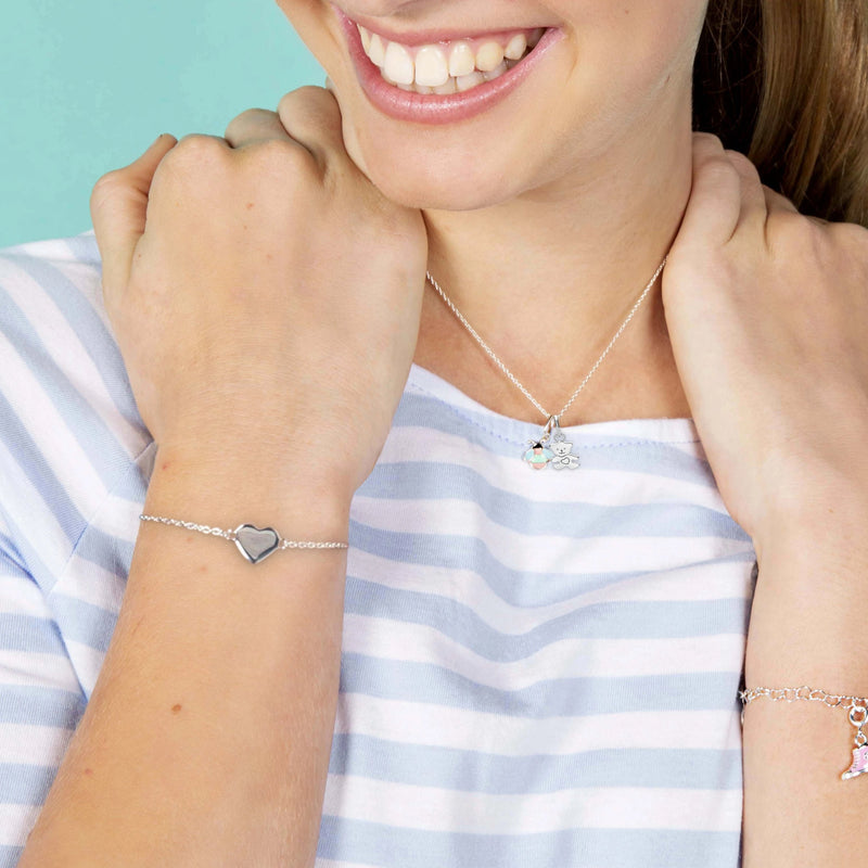 Glossy Heart Bracelet - Sterling Silver