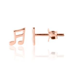 Children's Earrings - Rose Gold Music Note Earrings