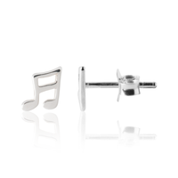 Girl's Earrings in Sterling Silver - Music Note Earrings