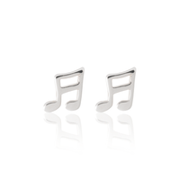 Children's Earrings - Music Note in Sterling Silver