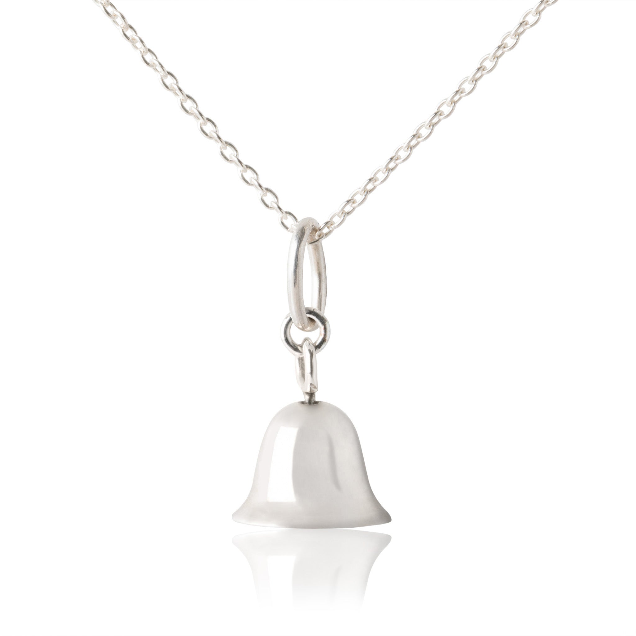 Sterling silver bell necklace hotsell