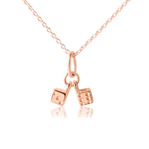Twinning Dice Pendant - Rose Gold
