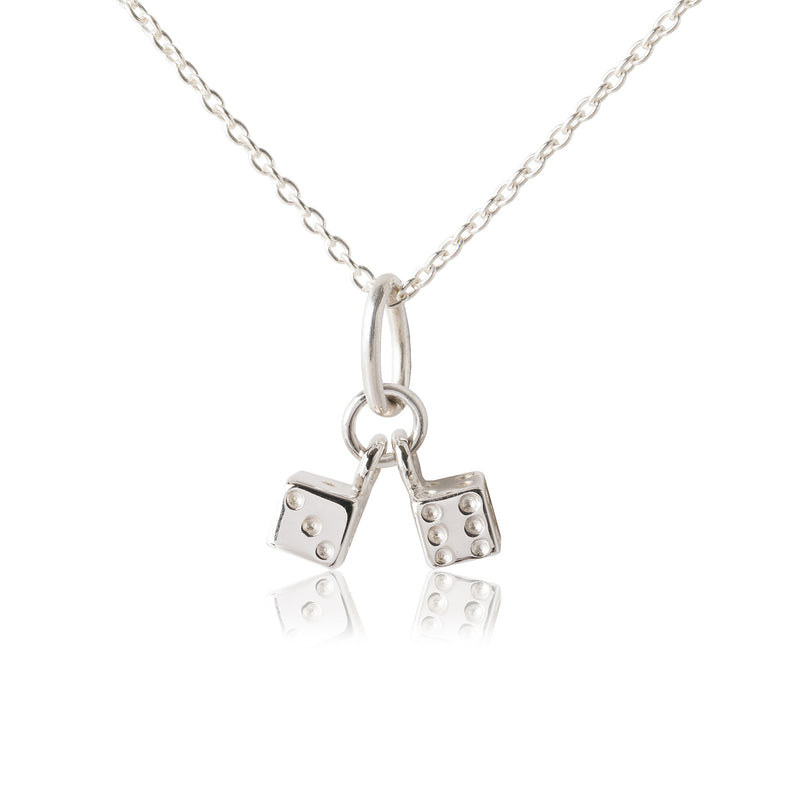 Twinning Dice Pendant - Silver