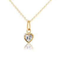 Children's Heart Pendant & Necklace - 18 karat gold
