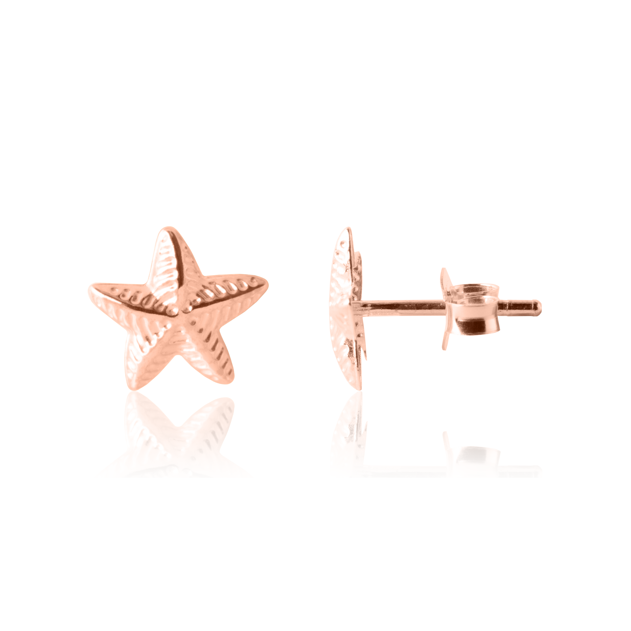 Rose gold online starfish earrings