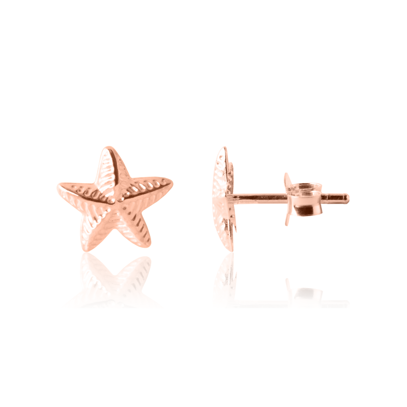 Kid's Star Earrings in Rose Gold