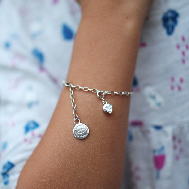 Sparkle Heart Charm - Sterling Silver
